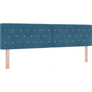 vidaXL Mørk blå velourhovedgærde med krystalknapper 180 cm - Hovedgavl vidaXL Mørk blå velourhovedgærde med krystalknapper 180 cm - Hovedgavl