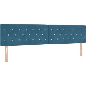 vidaXL Dark blue velvet headboard - Rectangular, Padded, 200 cm vidaXL Dark blue velvet headboard - Rectangular, Padded, 200 cm