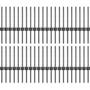 vidaXL Grey Steel Fence Posts - Fence Posts vidaXL Grey Steel Fence Posts - Fence Posts