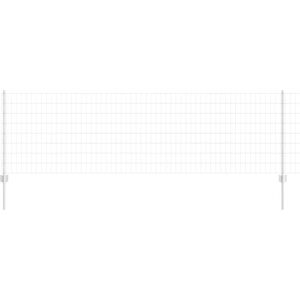 vidaXL Euro Fence with 5 U-Post Silver 0.8x10 m Steel - Fence vidaXL Euro Fence with 5 U-Post Silver 0.8x10 m Steel - Fence