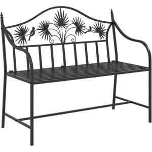 vidaXL Vintage Metal Bench - Black Powder Coated Steel - Outdoor Furniture vidaXL Vintage Metal Bench - Black Powder Coated Steel - Outdoor Furniture