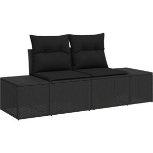 Vidaxl Black Poly Rattan Garden Sofa - 184x62x85 Cm Vidaxl Black Poly Rattan Garden Sofa - 184x62x85 Cm
