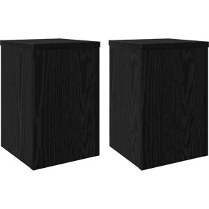 vidaXL Plant Stand 2 Piece Black Oak 20x20x30 cm - Plant Stand vidaXL Plant Stand 2 Piece Black Oak 20x20x30 cm - Plant Stand