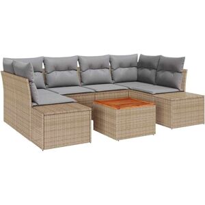 Beige Have Sofa Sæt 7-Del - Udendørs Havemøbler Beige Have Sofa Sæt 7-Del - Udendørs Havemøbler