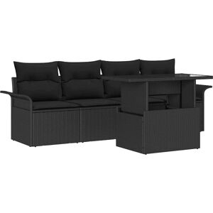 Juego de Sofá de Jardín VidaXL 5 piezas Rattan Negro Juego de Sofá de Jardín VidaXL 5 piezas Rattan Negro