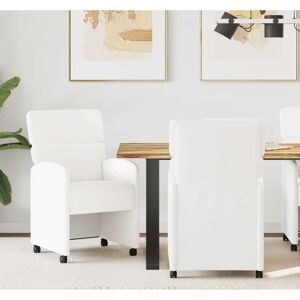 Vidaxl Hvide Kunstlæder 2 Spisestole - Spisestole Vidaxl Hvide Kunstlæder 2 Spisestole - Spisestole