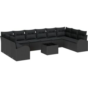 Vidaxl Garden Sofa Set - Modular Weather-Resistant Rattan - Black Vidaxl Garden Sofa Set - Modular Weather-Resistant Rattan - Black