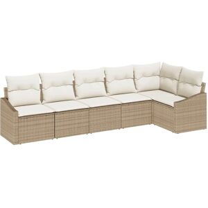 Vidaxl Have Sofa Sæt 6 Dele Beige Rattan Udendørs Lounge Vidaxl Have Sofa Sæt 6 Dele Beige Rattan Udendørs Lounge