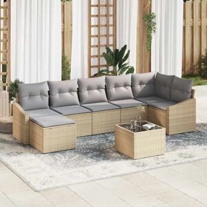 Beige puutarhan ruokailusetti - 8-osainen modulaarinen ulkotuote Beige puutarhan ruokailusetti - 8-osainen modulaarinen ulkotuote