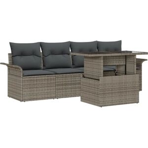 Vidaxl Hagemøbelsett - Grå Rattan med Puter Vidaxl Hagemøbelsett - Grå Rattan med Puter