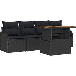 Vidaxl Garden Sofa Set - Modular, Weather-Resistant, Black Vidaxl Garden Sofa Set - Modular, Weather-Resistant, Black