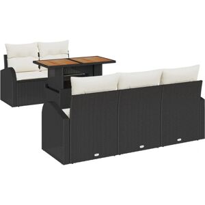 Vidaxl Garden Sofa Set 6 Black Rattan Cushions Vidaxl Garden Sofa Set 6 Black Rattan Cushions