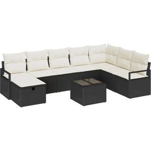 VIDAXL Black Modular Garden Sofa Set - Weather-Resistant Poly Rattan VIDAXL Black Modular Garden Sofa Set - Weather-Resistant Poly Rattan