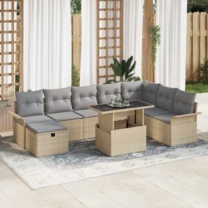 Generic - 9-Piece Poly Rotin - Beige - 8-Sitz - Outdoor Garten-Sofa-Set Generic - 9-Piece Poly Rotin - Beige - 8-Sitz - Outdoor Garten-Sofa-Set