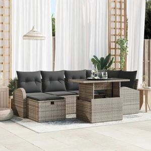 Genérico - Juego de terraza 7 piezas Beige Ratán Poly - Beige - Rectangular - Conjunto de jardín Genérico - Juego de terraza 7 piezas Beige Ratán Poly - Beige - Rectangular - Conjunto de jardín