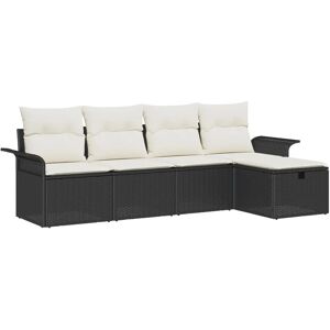 Vidaxl Garden Sofa Set - Modern Black Rattan & Cushions Vidaxl Garden Sofa Set - Modern Black Rattan & Cushions