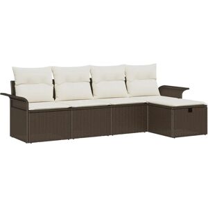 Vidaxl Brown Rattan Garden Sofa Set - Garden Sofa Set Vidaxl Brown Rattan Garden Sofa Set - Garden Sofa Set