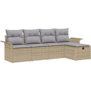 Vidaxl Havegruppe 5 Dele Beige Rattan Puder Vidaxl Havegruppe 5 Dele Beige Rattan Puder
