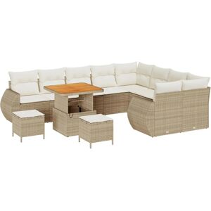 vidaXl Beige Rattan Modular Garden Sofa Set - Garden Furniture vidaXl Beige Rattan Modular Garden Sofa Set - Garden Furniture