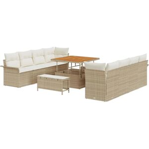 Vixadxl Garden Sofa Set 11-Piece Beige Rattan Vixadxl Garden Sofa Set 11-Piece Beige Rattan