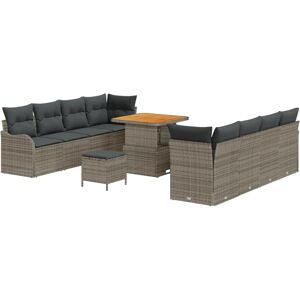 Vidaxl Modular Outdoor Sofa Set - Gray Rattan Furniture Vidaxl Modular Outdoor Sofa Set - Gray Rattan Furniture