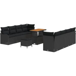 Vidaxl Modular Outdoor Sofa Set - Black for 4 Persons Vidaxl Modular Outdoor Sofa Set - Black for 4 Persons