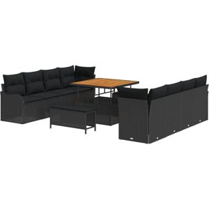 Vidaxl Garden Sofa Set - Black Rattan - Modular Outdoor Furniture Vidaxl Garden Sofa Set - Black Rattan - Modular Outdoor Furniture