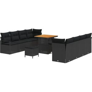 vidaXL Garden Sofa Set Black Rattan Modular - Garden Sofa Set vidaXL Garden Sofa Set Black Rattan Modular - Garden Sofa Set