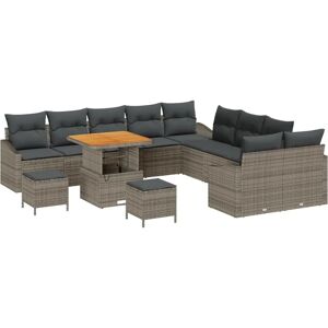 Vidaxl Have Sofa-Set - Moderne Grå Rattan - 13 Dele Vidaxl Have Sofa-Set - Moderne Grå Rattan - 13 Dele