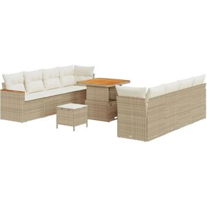 Vidaxl Garden Sofa Set - Beige, Modular, 6 Seats Vidaxl Garden Sofa Set - Beige, Modular, 6 Seats