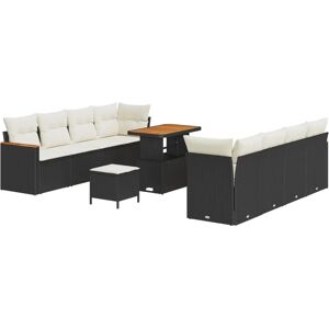 Vidaxl Black Rattan Garden Sofa Set - Garden Furniture Vidaxl Black Rattan Garden Sofa Set - Garden Furniture