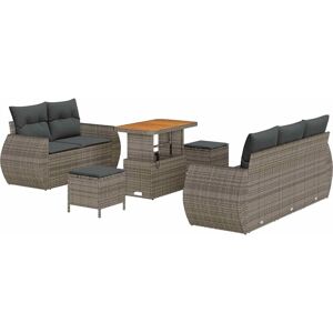 Vidaxl Gray Rattan Garden Sofa Set - Garden Furniture for 6 Vidaxl Gray Rattan Garden Sofa Set - Garden Furniture for 6