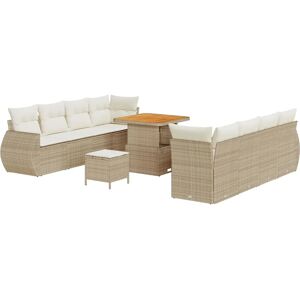 Vidaxl Beige Synthetic Rattan Garden Sofa Set - Modular Vidaxl Beige Synthetic Rattan Garden Sofa Set - Modular