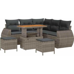 vidaXL Have Sofa Sæt Grå Polyester Rattan - Udendørs Modulsæt vidaXL Have Sofa Sæt Grå Polyester Rattan - Udendørs Modulsæt