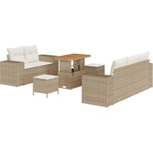 VidaXL Garden Sofa Set Beige Rattan - Garden Furniture VidaXL Garden Sofa Set Beige Rattan - Garden Furniture