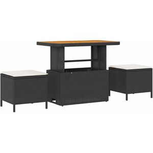 Vidaxl Garden Sofa Set Black Rattan Polyester Acacia Vidaxl Garden Sofa Set Black Rattan Polyester Acacia