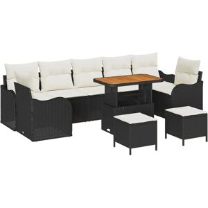 Vidaxl 10-Piece Outdoor Sectional Sofa Set - Black Rattan Vidaxl 10-Piece Outdoor Sectional Sofa Set - Black Rattan