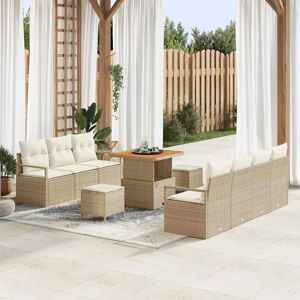 VidaXL Gartensofaserie - Modern Beige Synthetischer Rattan - 10 Teile VidaXL Gartensofaserie - Modern Beige Synthetischer Rattan - 10 Teile