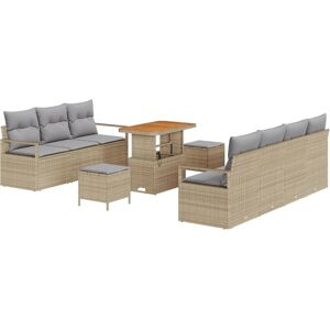 VidaXL Beige Outdoor Lounge Set - 10 Stuk - Stijlvol & Duurzaam VidaXL Beige Outdoor Lounge Set - 10 Stuk - Stijlvol & Duurzaam