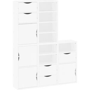 vidaXL Beistellschränke 5 Stk. ODDA Weiß 40x24x79 cm Massivholz Kiefer - Storage Cabinet vidaXL Beistellschränke 5 Stk. ODDA Weiß 40x24x79 cm Massivholz Kiefer - Storage Cabinet