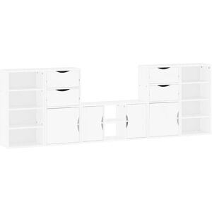 vidaXL TV Set with Storage - ODDA White Wood vidaXL TV Set with Storage - ODDA White Wood