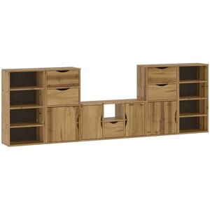 Vidaxl - Modular TV Storage - Brown Pine Wood Vidaxl - Modular TV Storage - Brown Pine Wood