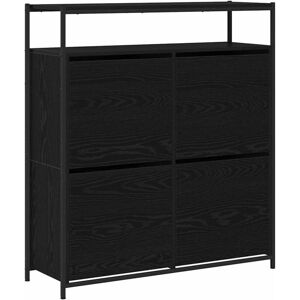 vidaXL skoskab med 4 flip-skuffer i sort eg vidaXL skoskab med 4 flip-skuffer i sort eg