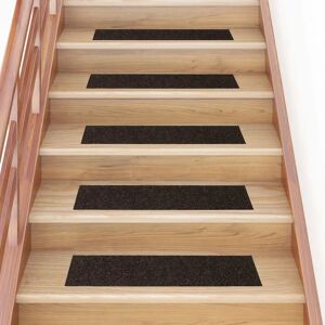 vidaXL Dark Brown Self-adhesive Stair Mats - Stair Protectors vidaXL Dark Brown Self-adhesive Stair Mats - Stair Protectors