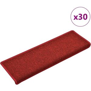 vidaXL Stair Mats - 65x21x4 cm Red - Stair Mats vidaXL Stair Mats - 65x21x4 cm Red - Stair Mats
