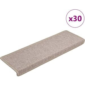 vidaXL Taupe Carpet Stair Treads Set of 30 - Stair Mats vidaXL Taupe Carpet Stair Treads Set of 30 - Stair Mats