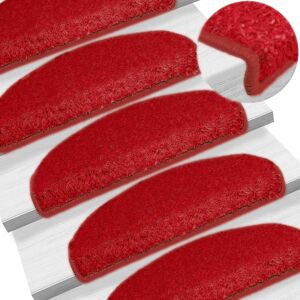 vidaXL Stair Mats Set of 30 Red 65x21x4cm vidaXL Stair Mats Set of 30 Red 65x21x4cm