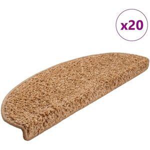 vidaXL Beige Stair Mats 20 pcs 65x21x4 cm - Stair Mats vidaXL Beige Stair Mats 20 pcs 65x21x4 cm - Stair Mats