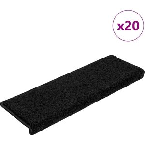 vidaXL Black Carpet Stair Treads - 20 pcs, 65x21x4 cm vidaXL Black Carpet Stair Treads - 20 pcs, 65x21x4 cm