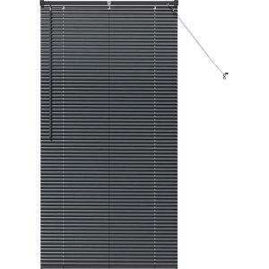 vidaXL Window Blinds with Curtains Black Aluminium - Window Blinds vidaXL Window Blinds with Curtains Black Aluminium - Window Blinds